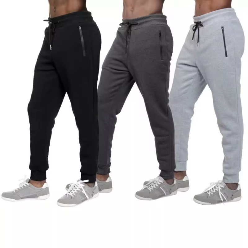 3 PACK: Men's Fleece Lined Slim Fit Casual Tech Jogger Sweatpants Zipper Pockets for Casual Wear, Sports, and Loungewear S-3XL - Image 16