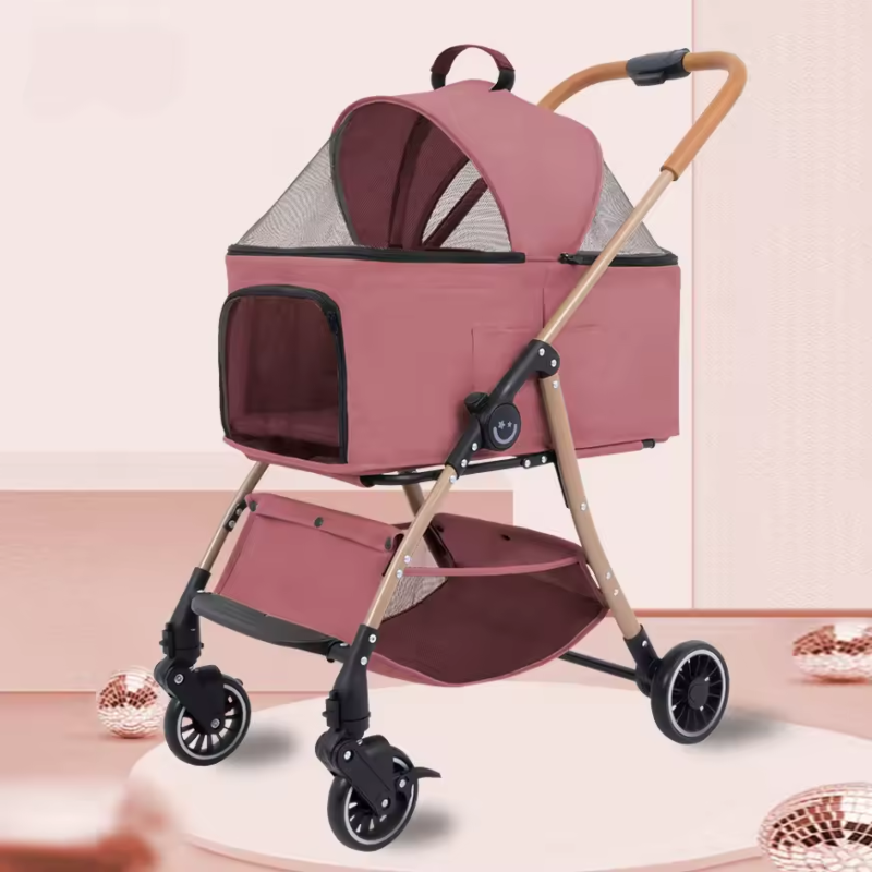 Lightweight Pet Stroller for Dogs and Cats Small and Medium-sized Pet Strollers Anti-scratch and Tear-resistant Pet Strollers - Image 4