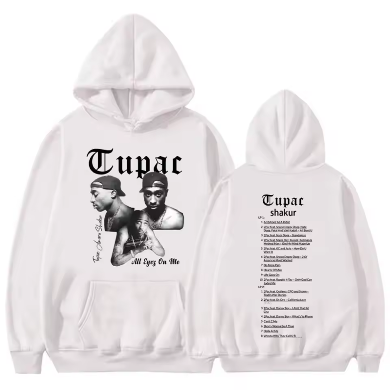 Rapper Tupac 2Pac Print Hip Hop Hoodies Men Woman Y2k Hoodie Streetwear Hooded Sweatshirts Pullovers Unisex Tracksuit Clothing - Image 12
