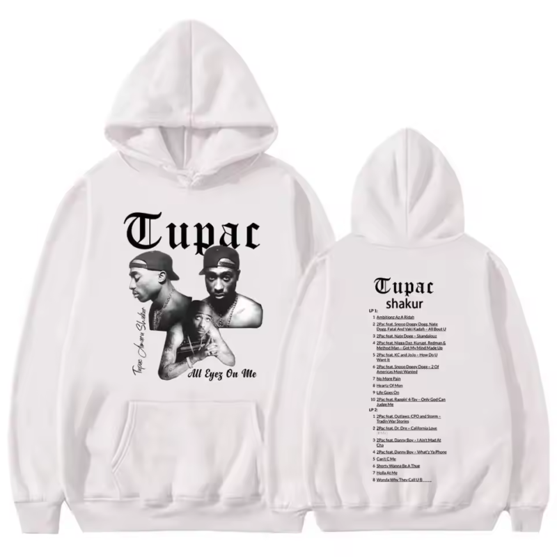 Rapper Tupac 2Pac Print Hip Hop Hoodies Men Woman Y2k Hoodie Streetwear Hooded Sweatshirts Pullovers Unisex Tracksuit Clothing - Image 4