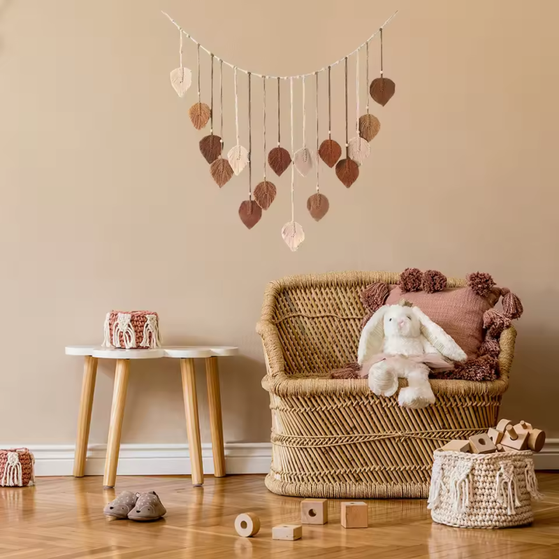 Boho Home Decoration, Macrame Tapestry Macrame Leaf Feather Wall Hanging Decor for Living Room Bedroom, Boho Wall Art Home Decor - Image 4
