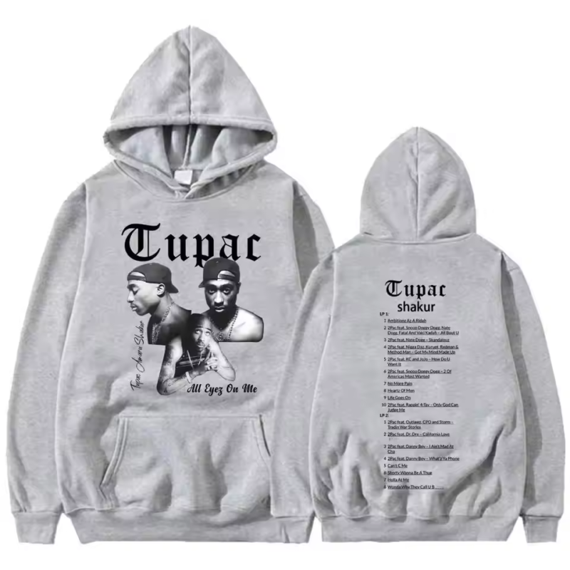 Rapper Tupac 2Pac Print Hip Hop Hoodies Men Woman Y2k Hoodie Streetwear Hooded Sweatshirts Pullovers Unisex Tracksuit Clothing - Image 10