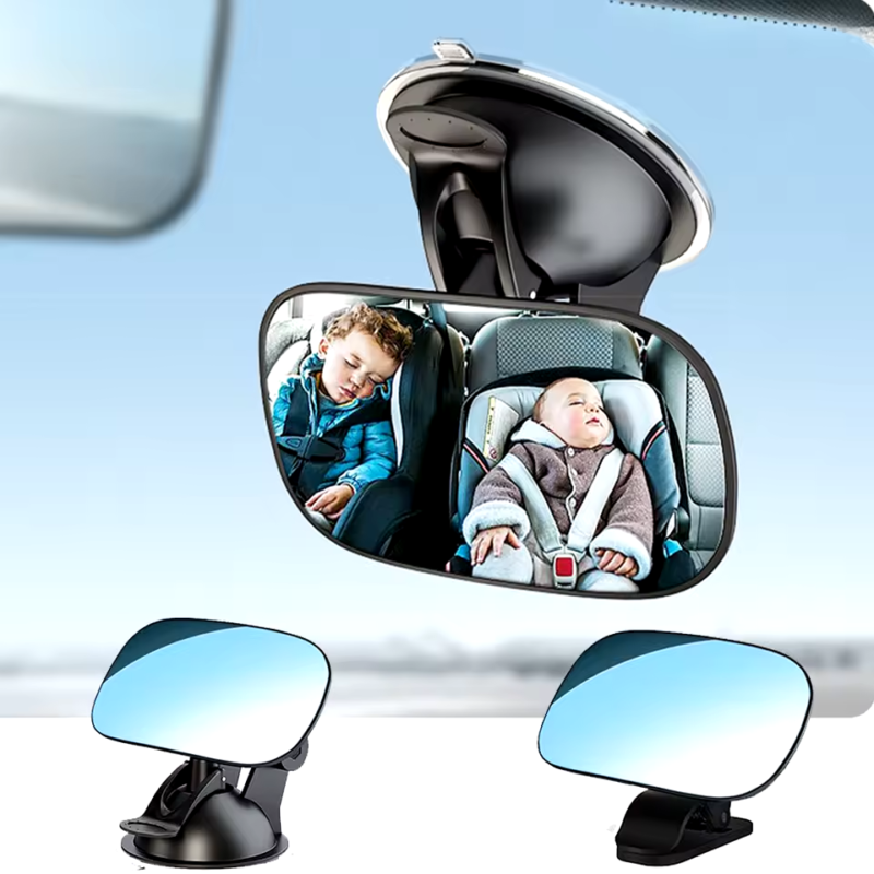 Car Rearview Mirror Wide View Safety Mirror For Windshield Infant Car Seats Clear Reflection 360-Degree Rotatable Adjustable