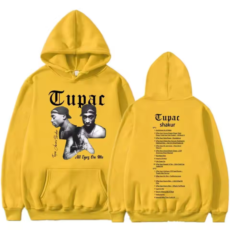 Rapper Tupac 2Pac Print Hip Hop Hoodies Men Woman Y2k Hoodie Streetwear Hooded Sweatshirts Pullovers Unisex Tracksuit Clothing - Image 6