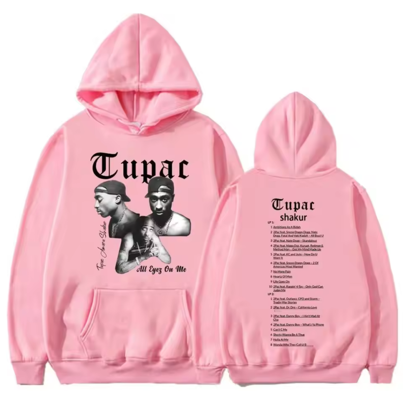 Rapper Tupac 2Pac Print Hip Hop Hoodies Men Woman Y2k Hoodie Streetwear Hooded Sweatshirts Pullovers Unisex Tracksuit Clothing - Image 9