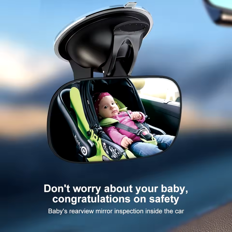 Car Rearview Mirror Wide View Safety Mirror For Windshield Infant Car Seats Clear Reflection 360-Degree Rotatable Adjustable - Image 2