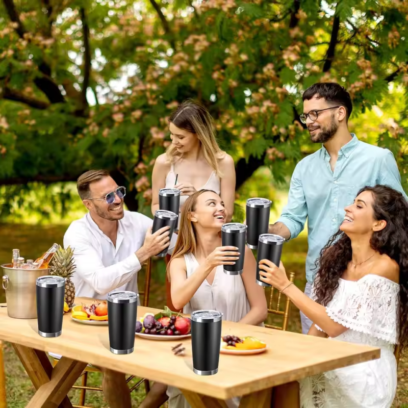 Stainless Steel Insulated Tumbler Set 72pcs Bulk 20oz Double Wall Vacuum Cup Lid Straw Hole Home Office Travel Mug Gift Birthday - Image 2