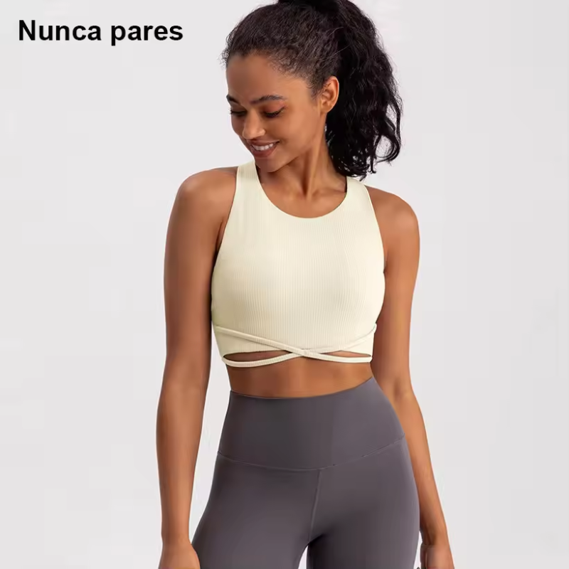 Yoga Tank Top Ribbed Fitness Yoga Underwear Women's Sports Bra Push Up Fitness Bra Running Gym Fitness Tops - Image 10