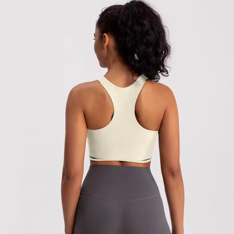 Yoga Tank Top Ribbed Fitness Yoga Underwear Women's Sports Bra Push Up Fitness Bra Running Gym Fitness Tops - Image 9