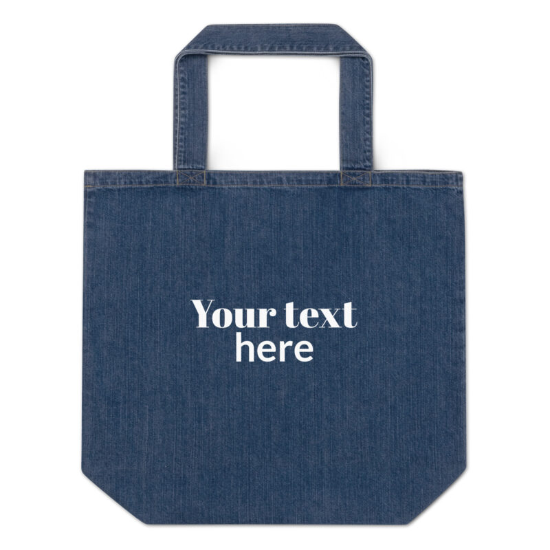 Organic denim tote bag